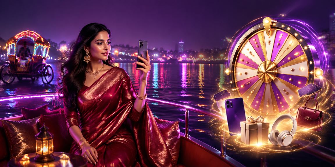 ঢাকায় নিওন আলোয় লাকি ড্র প্রতিযোগিতায় অংশ নিচ্ছেন একজন ব্যবহারকারী